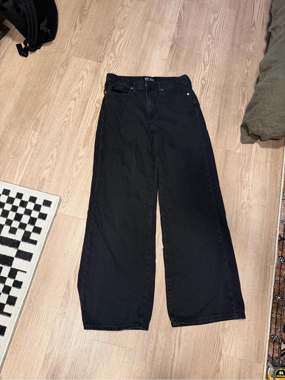 GAP 8 tall black wide leg jeans